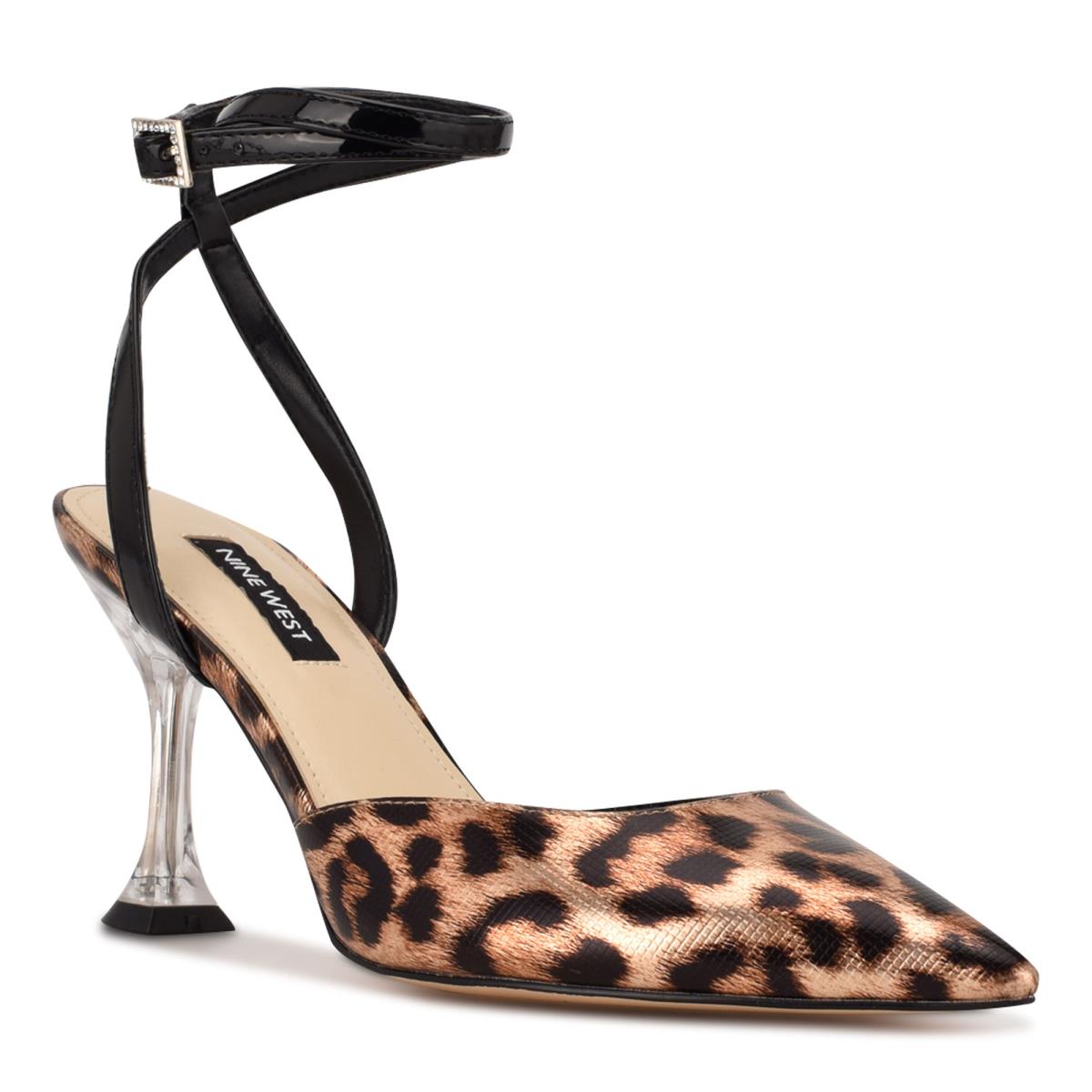 Nine West Harlowe Ankle Rem Pumps Dam Leopard | 6402OSZVJ