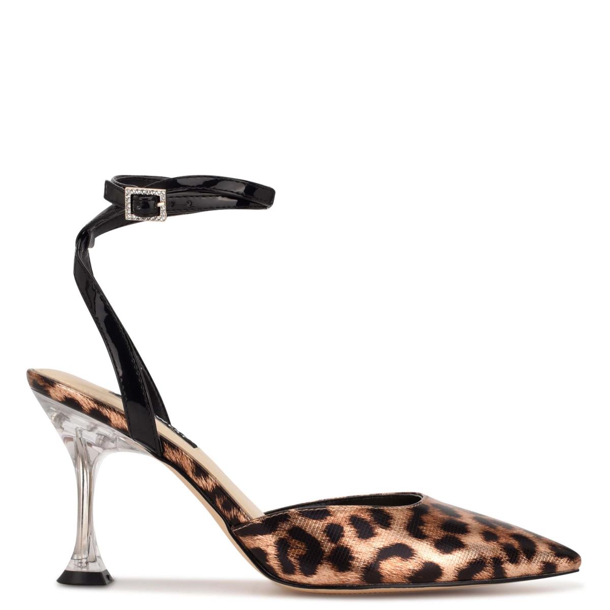 Nine West Harlowe Ankle Rem Pumps Dam Leopard | 6402OSZVJ