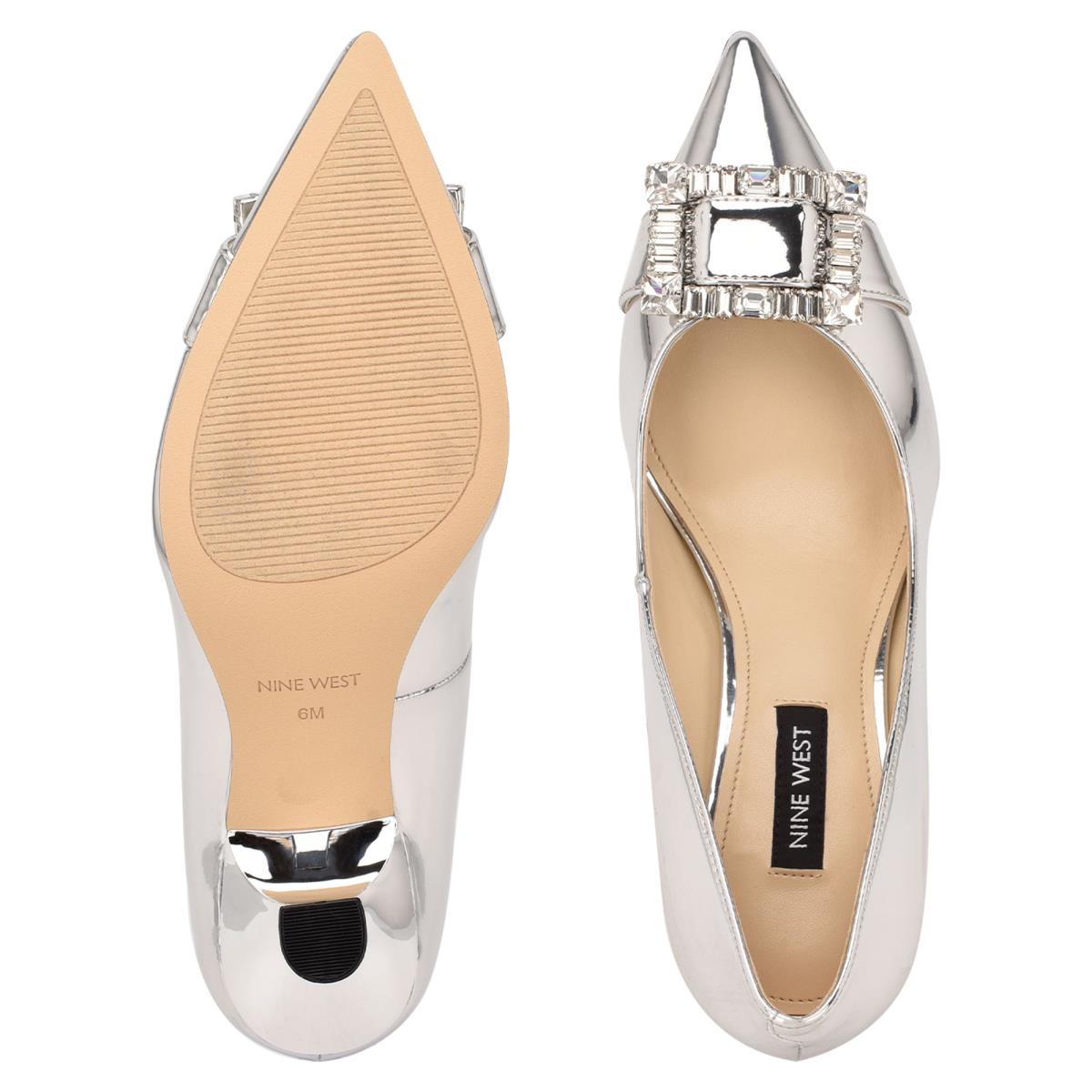 Nine West Helyn Pointy Tå Pumps Dam Silver | 7581HPNXM