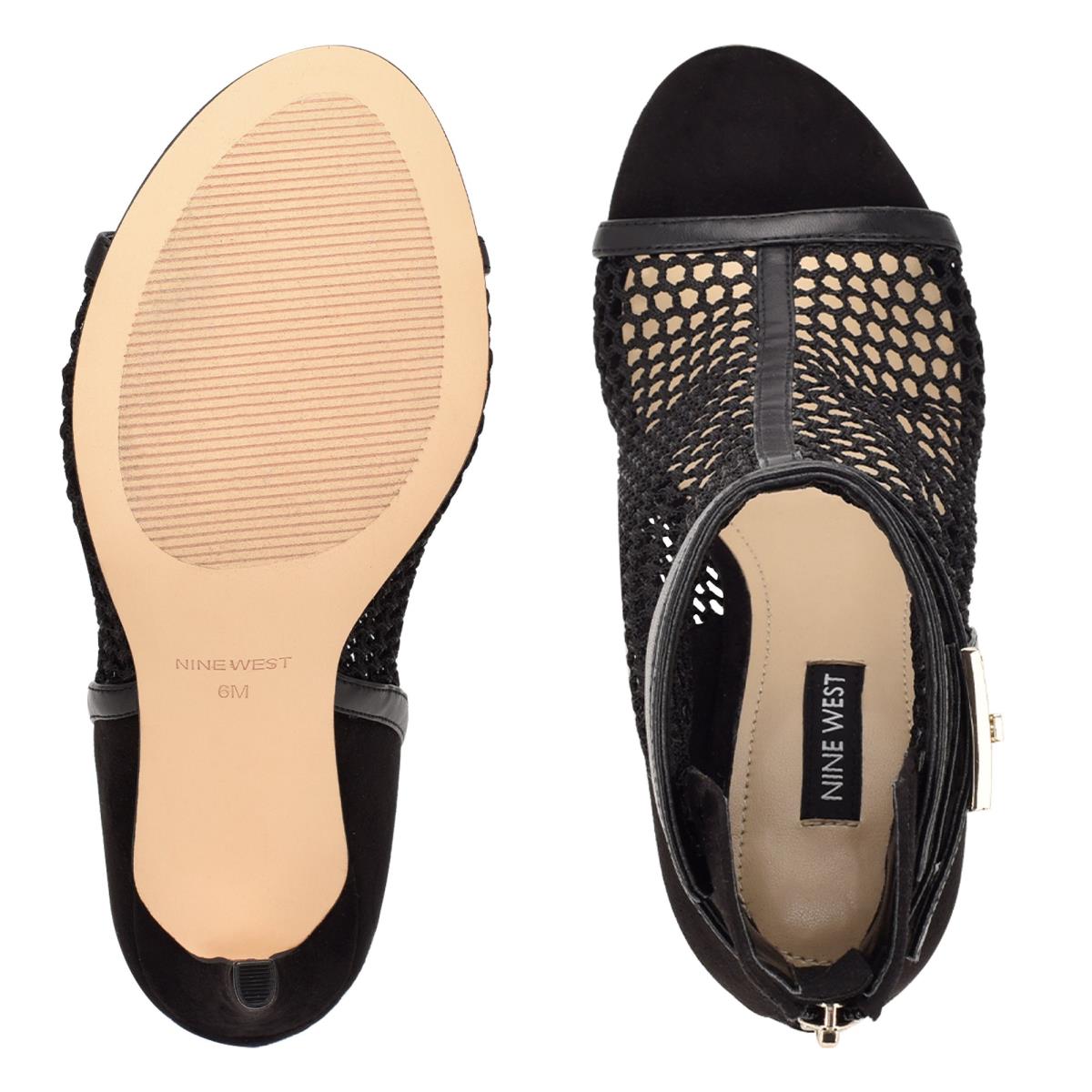 Nine West Ididit Mesh Peep Tå Kängor Dam Svarta | 4321GHYLP