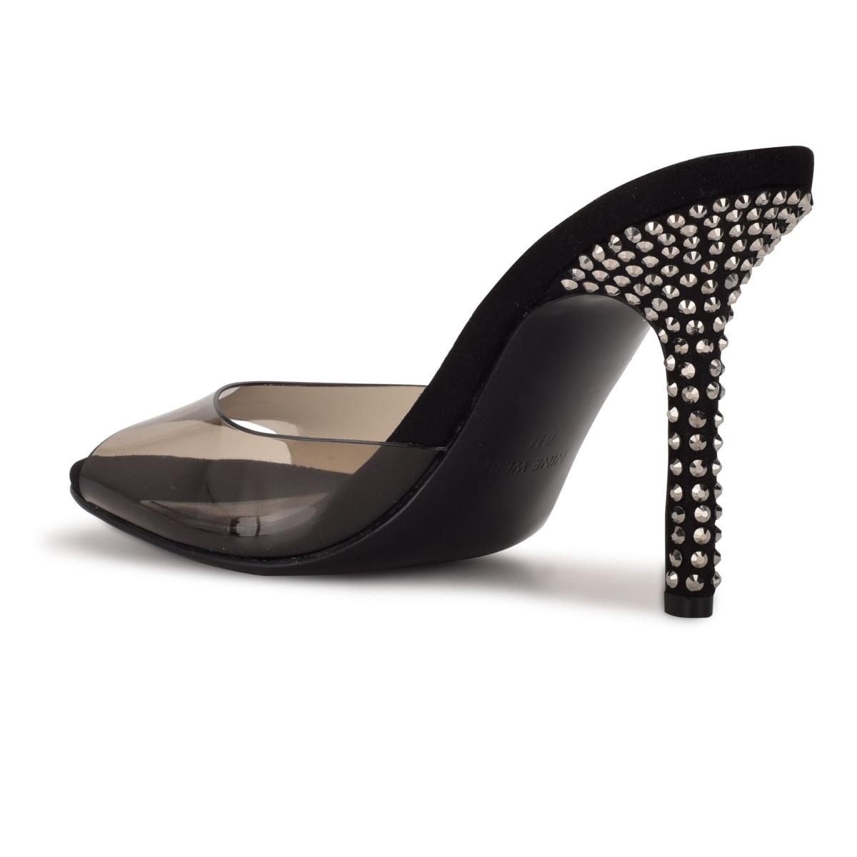 Nine West Ido Rhinestone Klackar Slidesandaler Dam Svarta | 1290CSKBT