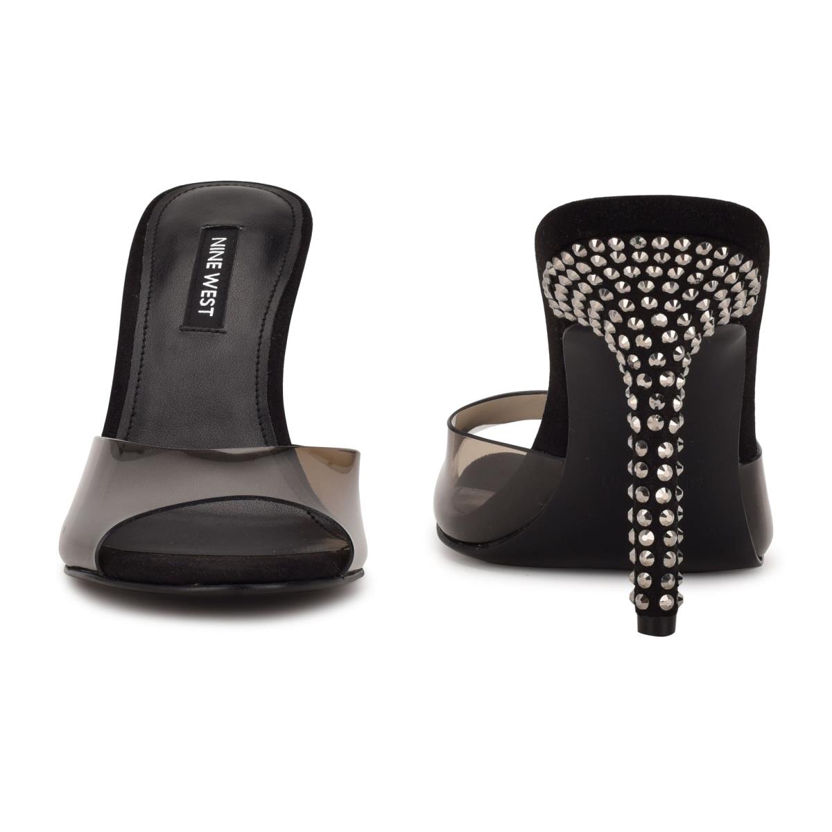 Nine West Ido Rhinestone Klackar Slidesandaler Dam Svarta | 1290CSKBT