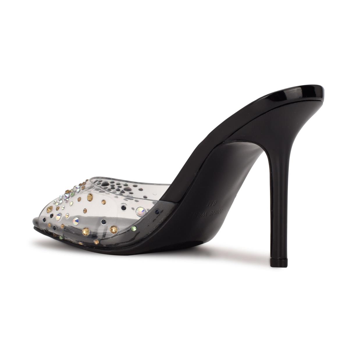 Nine West Ido Rhinestone Klackar Slidesandaler Dam Svarta | 4928VJZKN