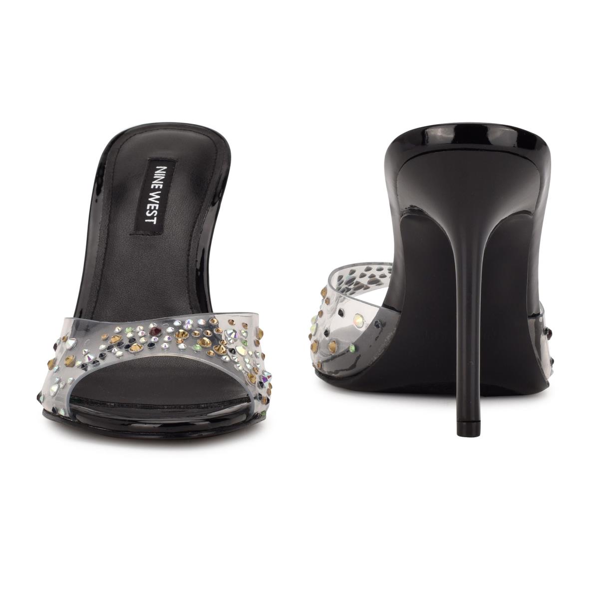 Nine West Ido Rhinestone Klackar Slidesandaler Dam Svarta | 4928VJZKN