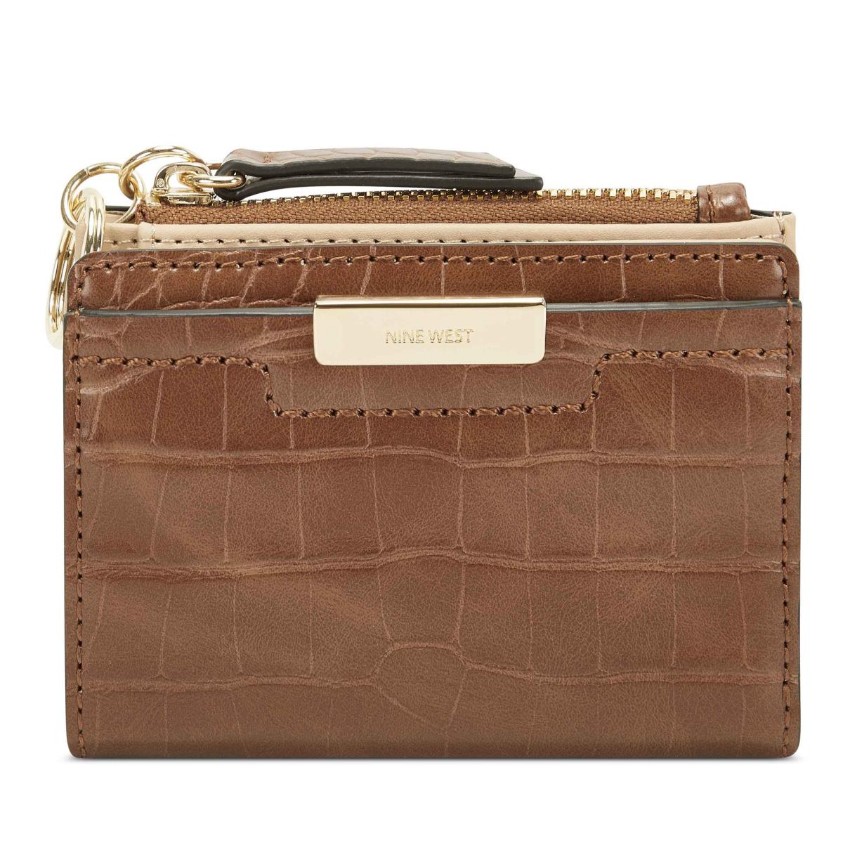 Nine West Lawson Small Zip Wallet Plånbok Dam Bruna | 1794CALFM