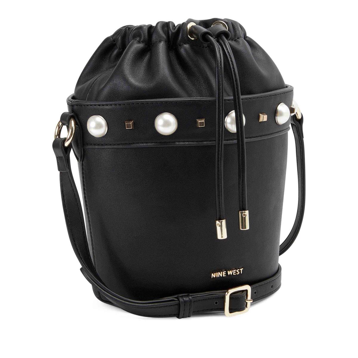 Nine West Laylin Drawstring Bucket Crossbody Väska Dam Svarta | 5631UKBYM