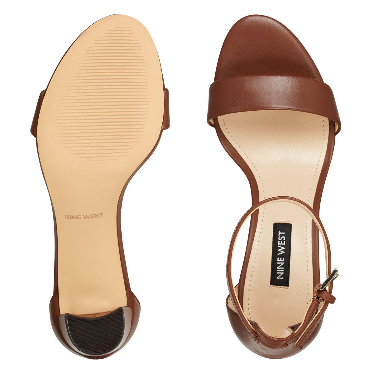 Nine West Pruce Ankle Rem Block Sandaler Klack Dam Mörkbruna | 0179RDBUG