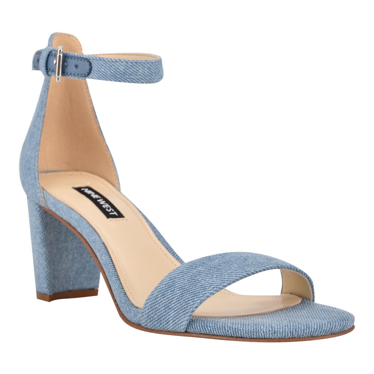 Nine West Pruce Ankle Rem Block Sandaler Klack Dam Blå | 0657DGIPR