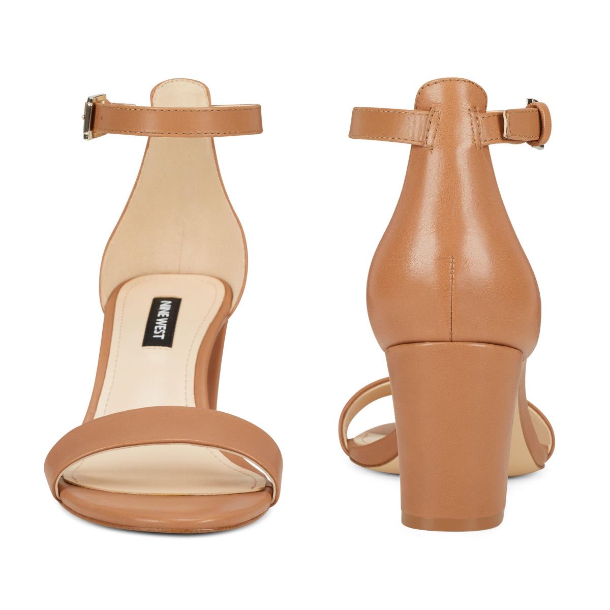 Nine West Pruce Ankle Rem Block Sandaler Klack Dam Beige | 7531IVRAX