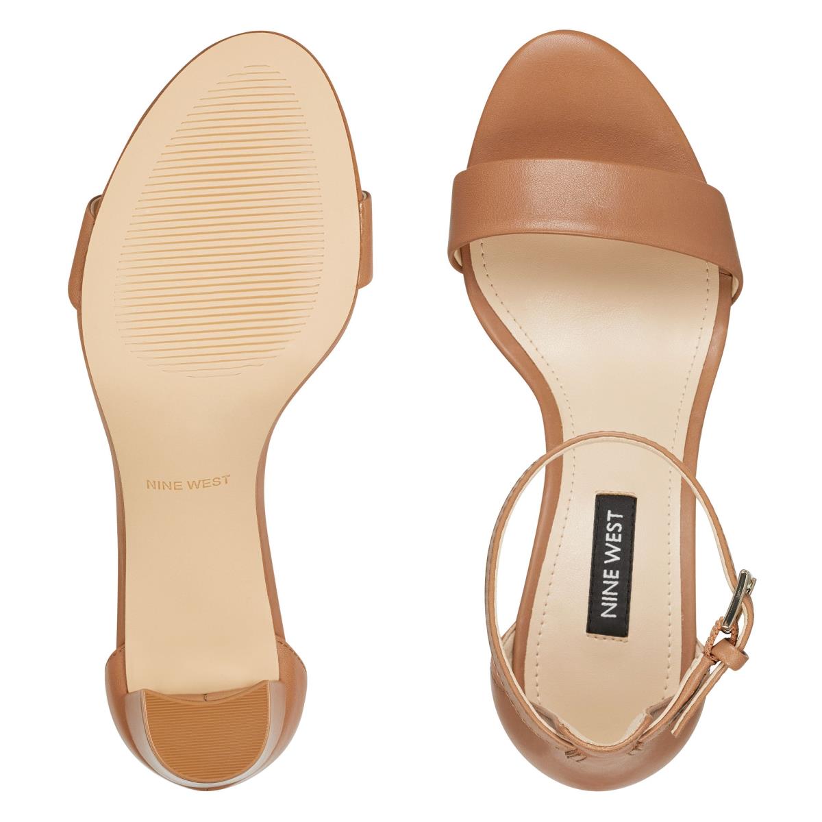 Nine West Pruce Ankle Rem Block Sandaler Klack Dam Beige | 7531IVRAX