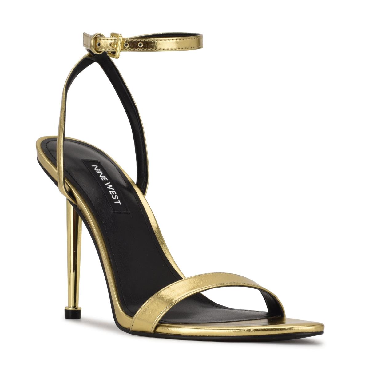 Nine West Reina Ankle Sandaler Med Rem Dam Guld | 0967VHWBM