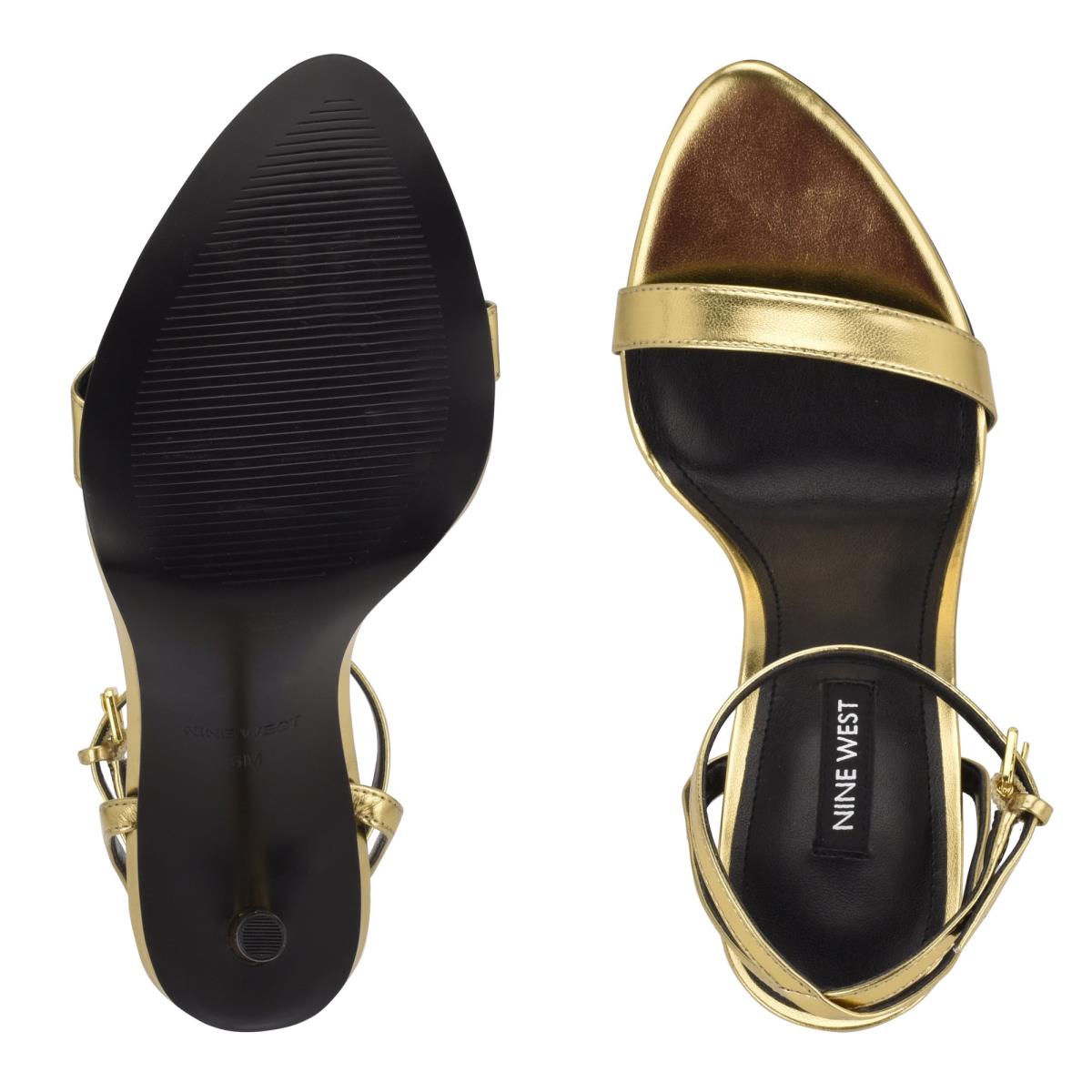 Nine West Reina Ankle Sandaler Med Rem Dam Guld | 0967VHWBM