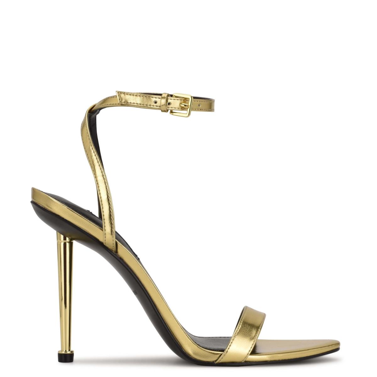 Nine West Reina Ankle Sandaler Med Rem Dam Guld | 0967VHWBM