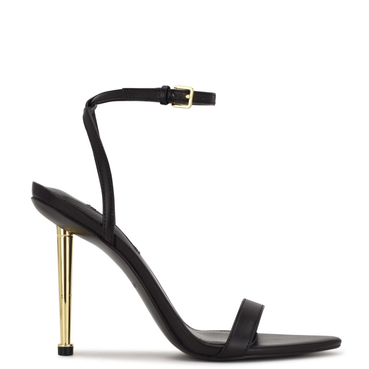 Nine West Reina Ankle Sandaler Med Rem Dam Svarta | 7861EYTUM