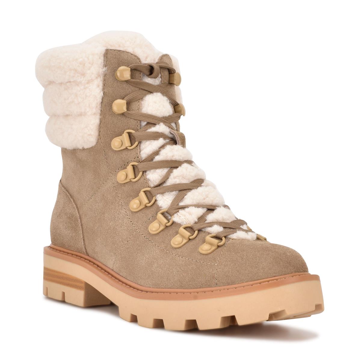 Nine West Rima Combat Lug Sole Kängor Dam Ljusbeige | 3541MANZC