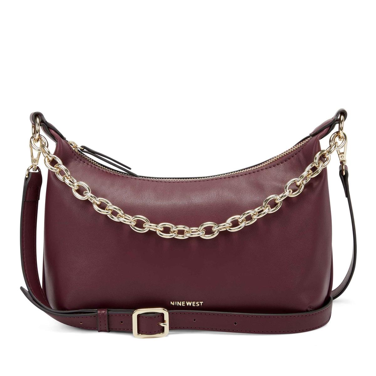 Nine West Ronnie Top Zip Shoulder Bag Axelväska Dam Vinröda | 6920CBPKJ