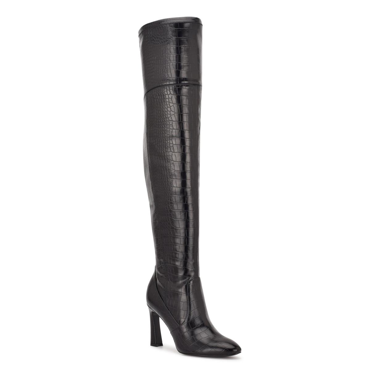 Nine West Sizzle Over The Knee Heel Stövlar Dam Svarta | 9014ZEOLM