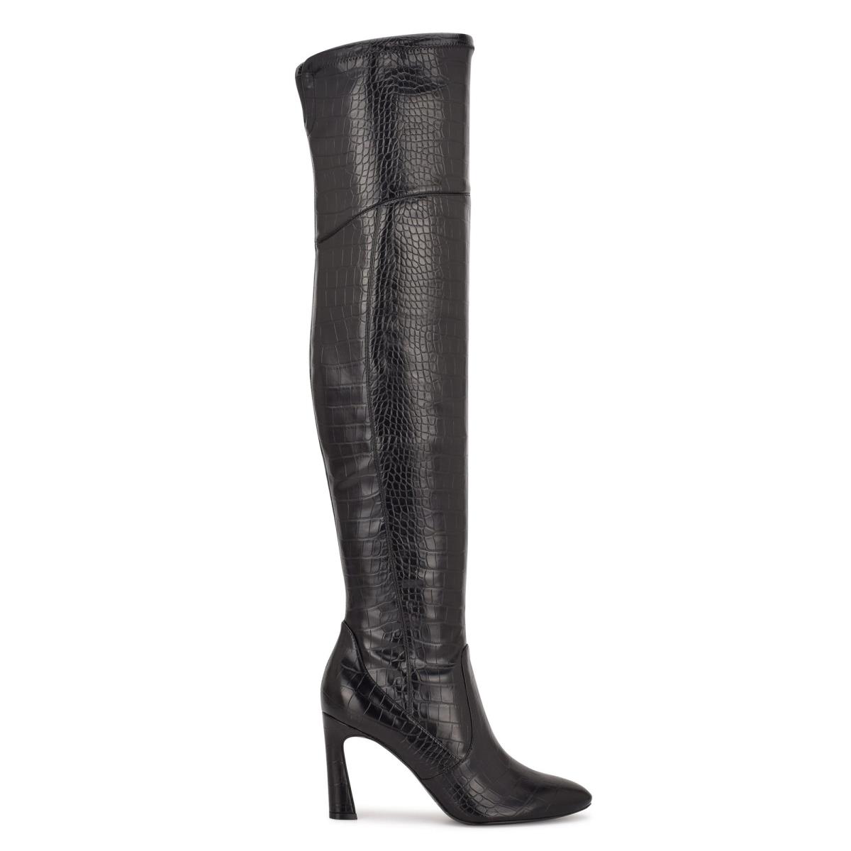 Nine West Sizzle Over The Knee Heel Stövlar Dam Svarta | 9014ZEOLM