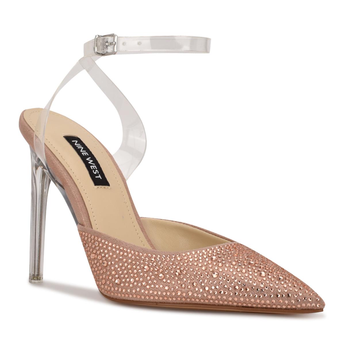 Nine West Sparkel Ankle Rem Pumps Dam Beige | 0867MCTJW