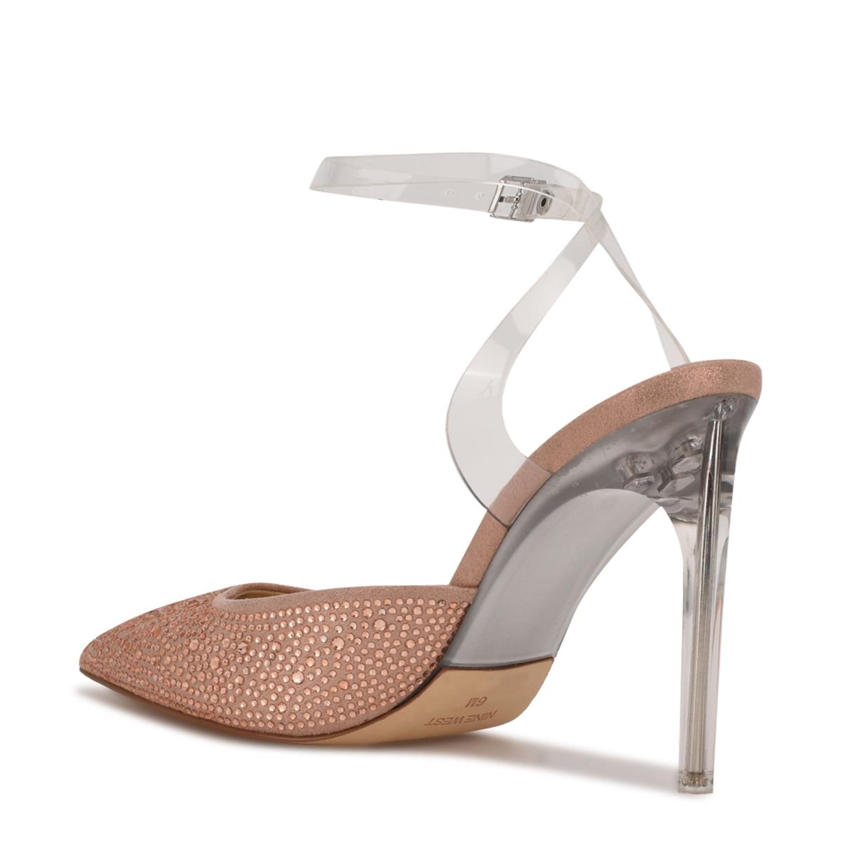 Nine West Sparkel Ankle Rem Pumps Dam Beige | 0867MCTJW