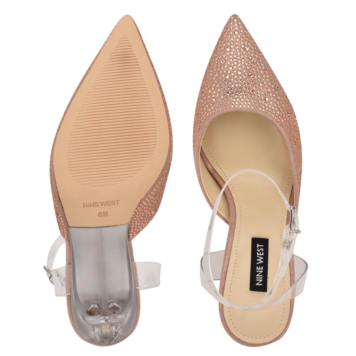 Nine West Sparkel Ankle Rem Pumps Dam Beige | 0867MCTJW