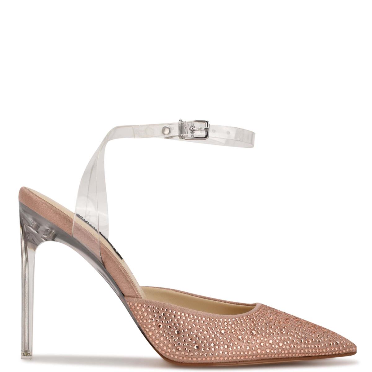 Nine West Sparkel Ankle Rem Pumps Dam Beige | 0867MCTJW