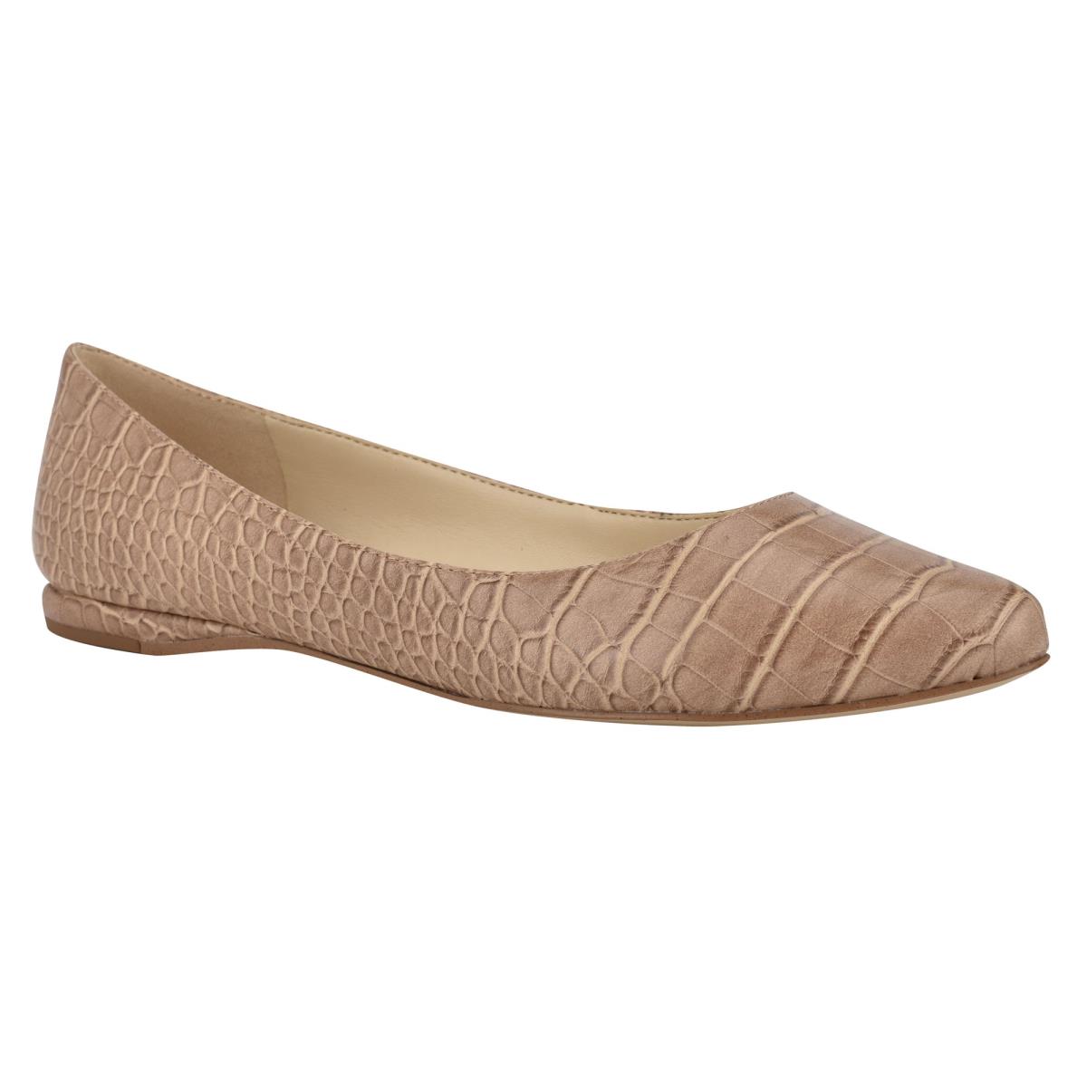 Nine West Speakup Almond Tå Ballerina Dam Aprikos Ormskinn | 1275JXRGA