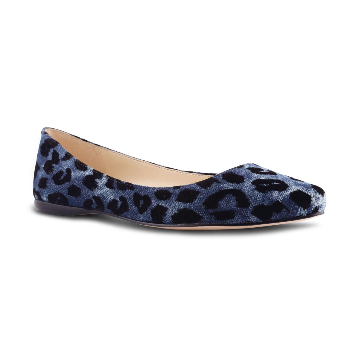 Nine West Speakup Almond Tå Ballerina Dam Blå Leopard | 2078JTBAO