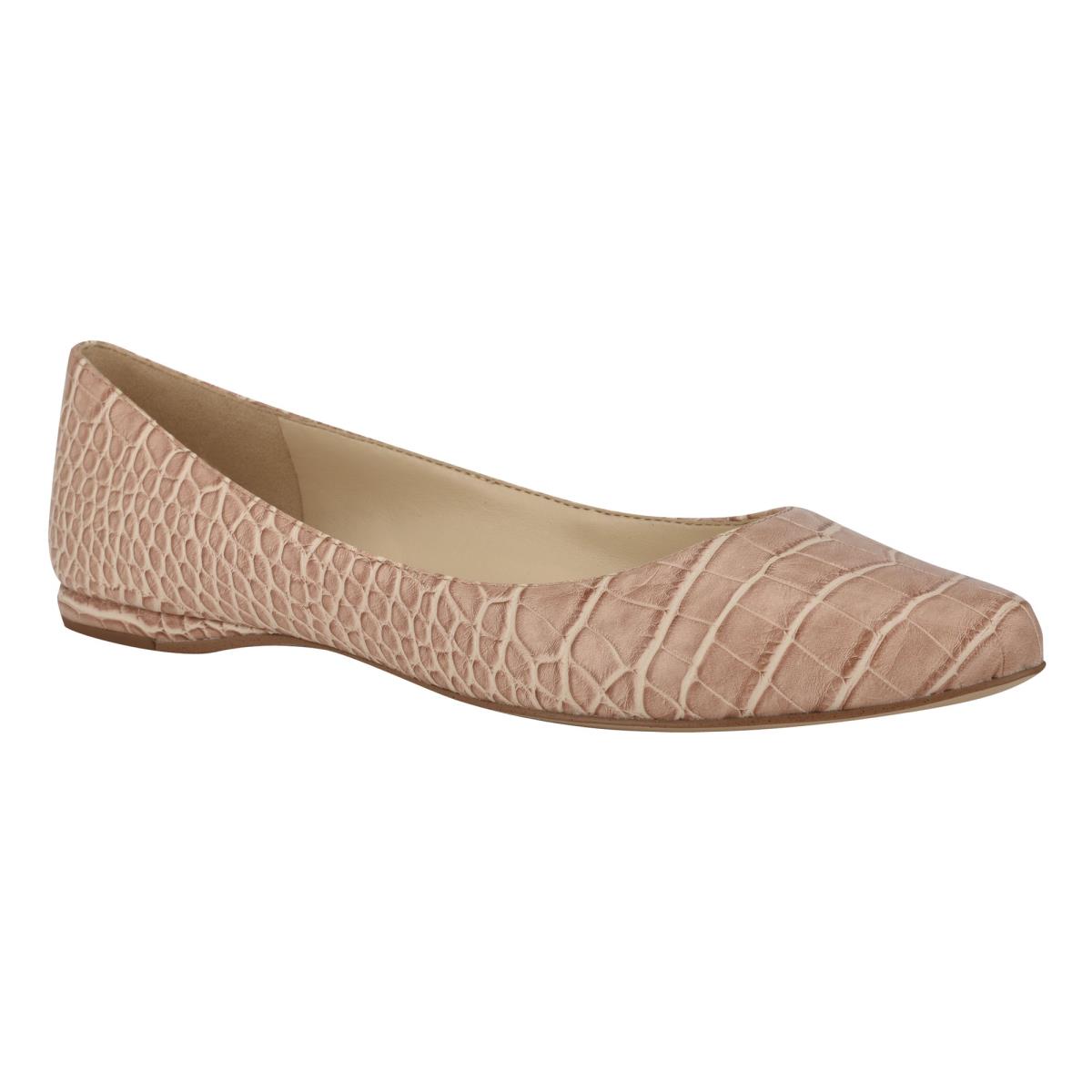 Nine West Speakup Almond Tå Ballerina Dam Rosa Ormskinn | 9421UTVMS