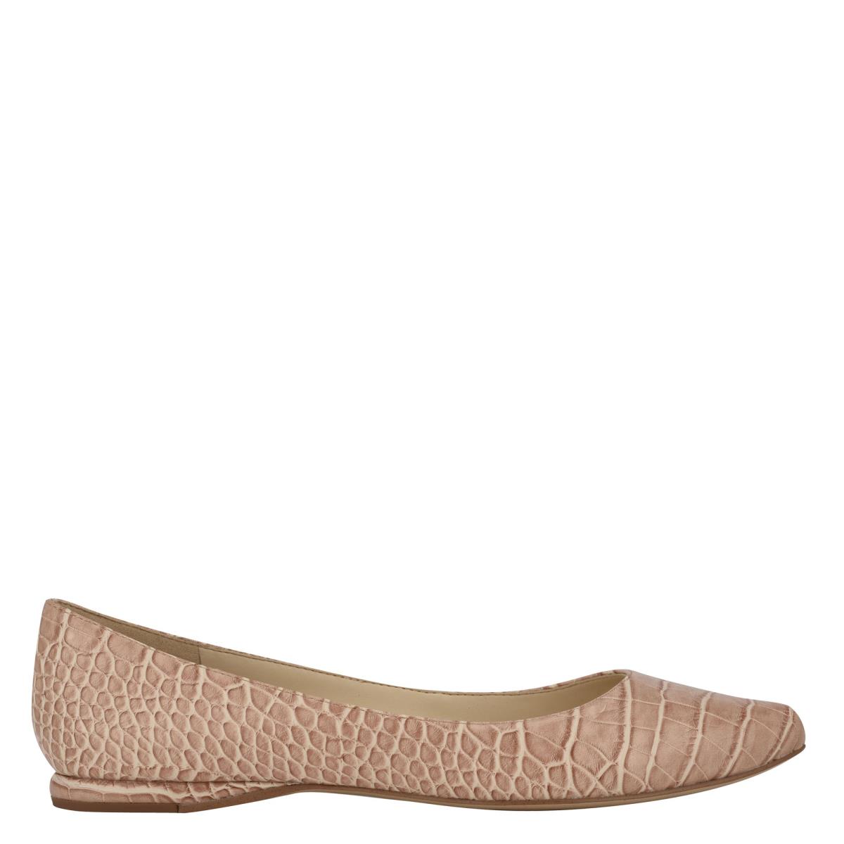 Nine West Speakup Almond Tå Ballerina Dam Rosa Ormskinn | 9421UTVMS