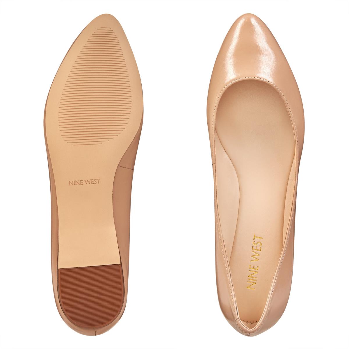 Nine West Speakup Almond Tå Flats Dam Beige | 7605ARKOB