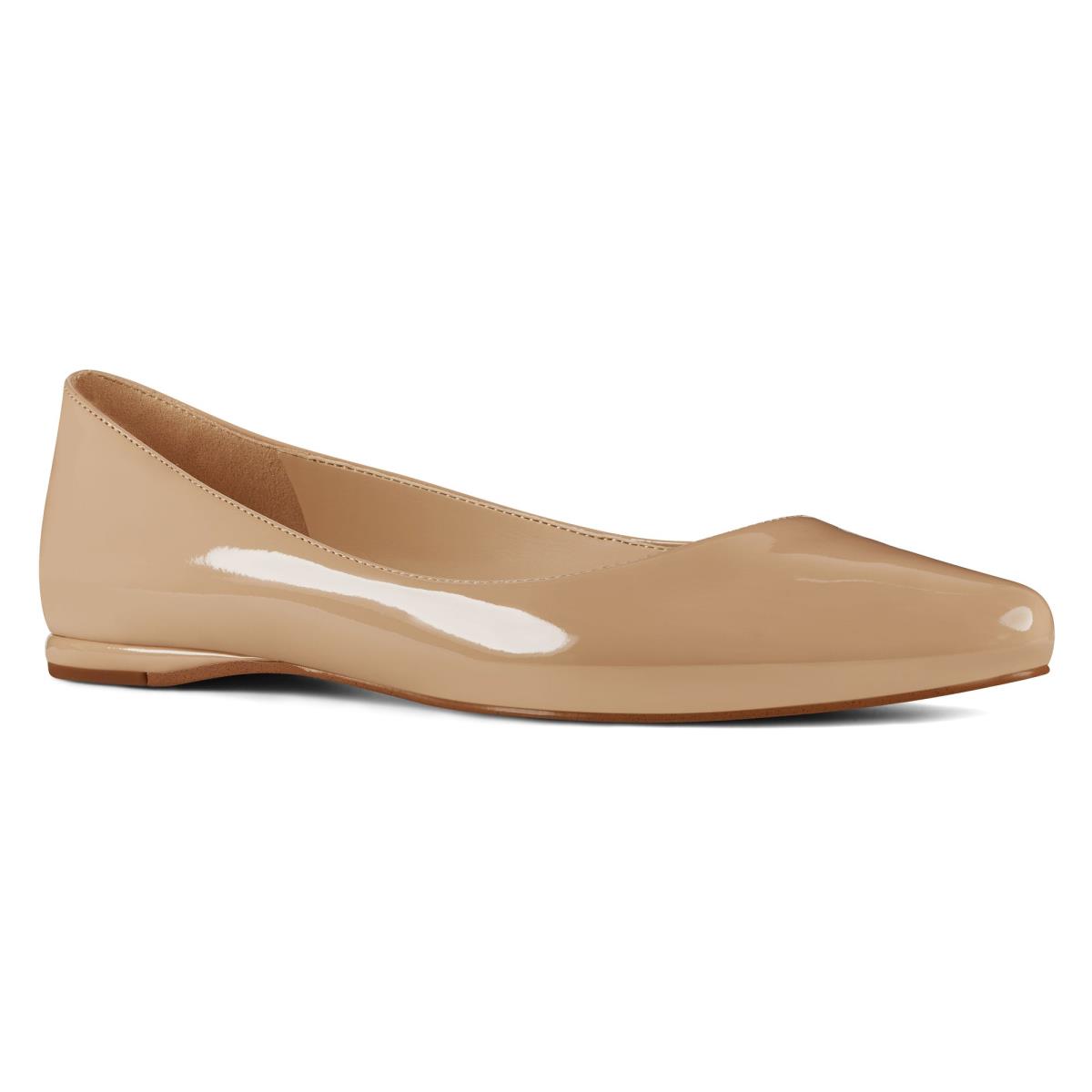 Nine West Speakup Almond Tå Flats Dam Ljusbeige | 0583JWQAO