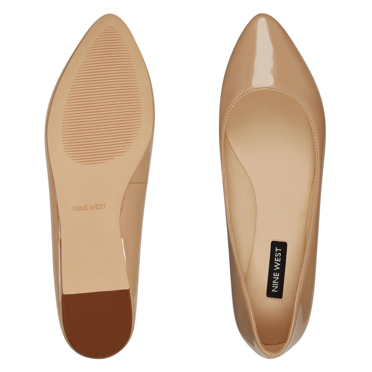 Nine West Speakup Almond Tå Flats Dam Ljusbeige | 0583JWQAO