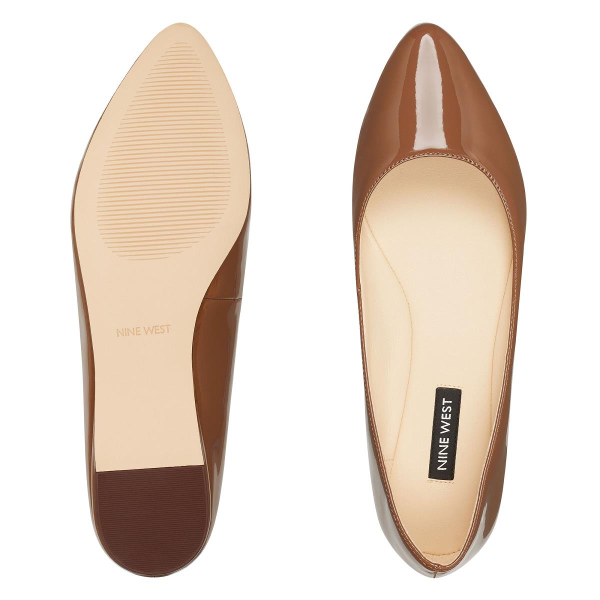 Nine West Speakup Almond Tå Flats Dam Mörkbeige | 0412YFKSL