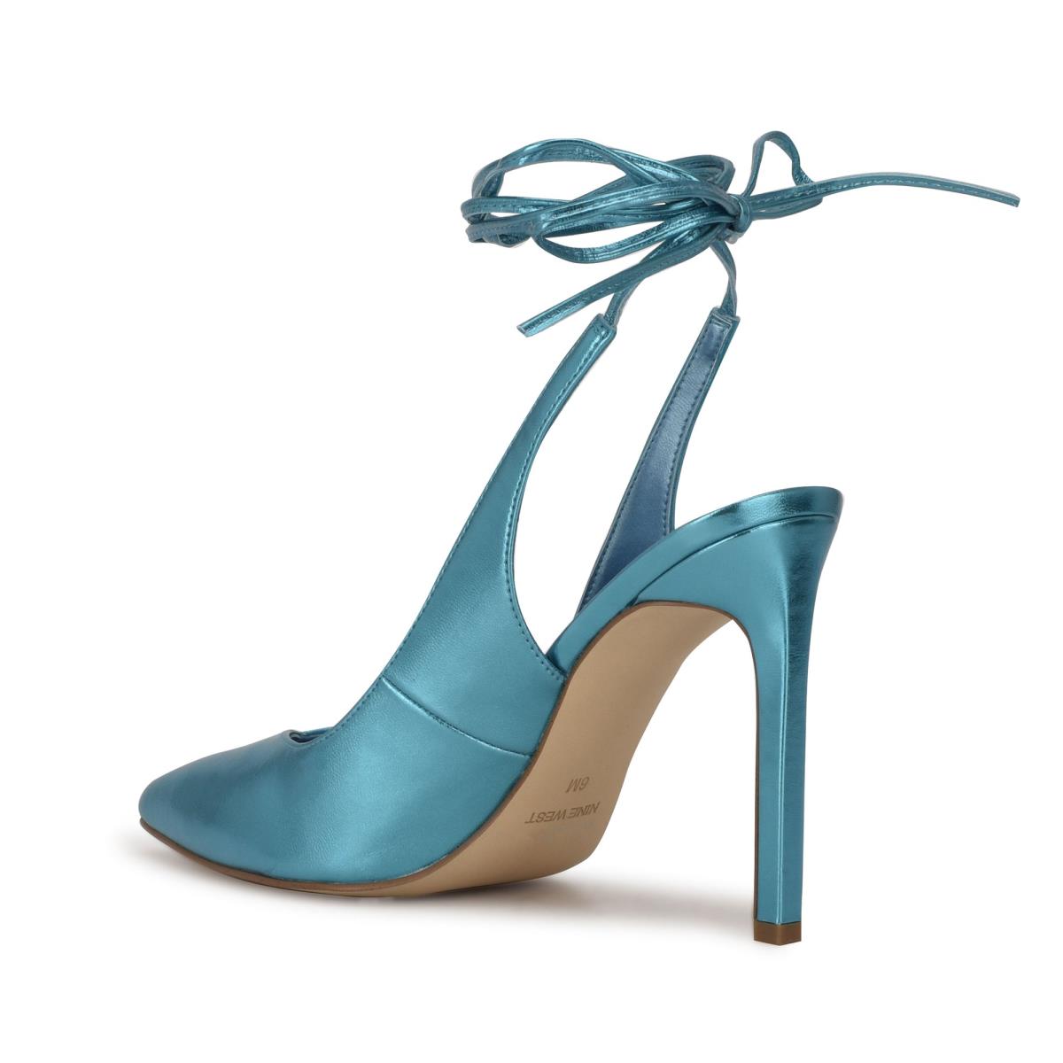 Nine West Talon Ankle Wrap Klänning Pumps Dam Blå | 2586QTGPA