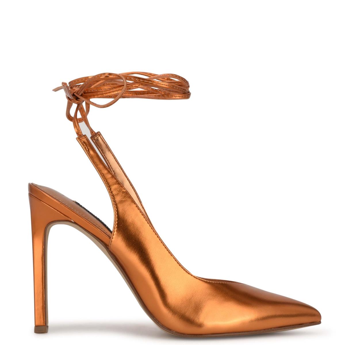 Nine West Talon Ankle Wrap Klänning Pumps Dam Orange | 8201XLIAB