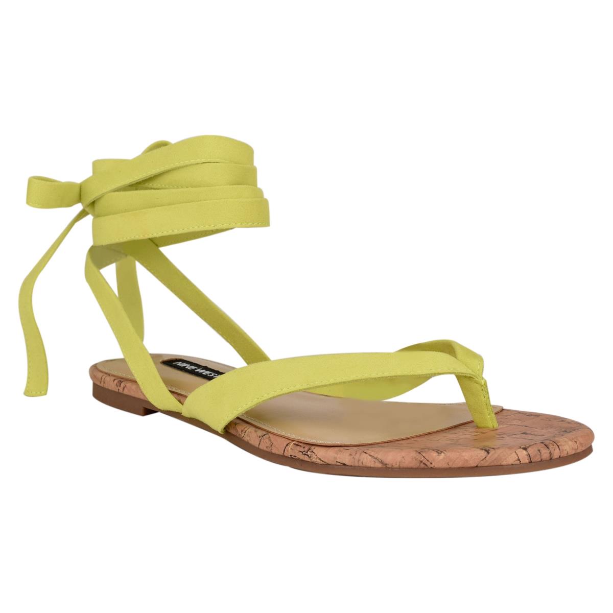 Nine West Tiedup Ankle Wrap Platta Sandaler Dam Ljusgröna | 4678XCAQZ