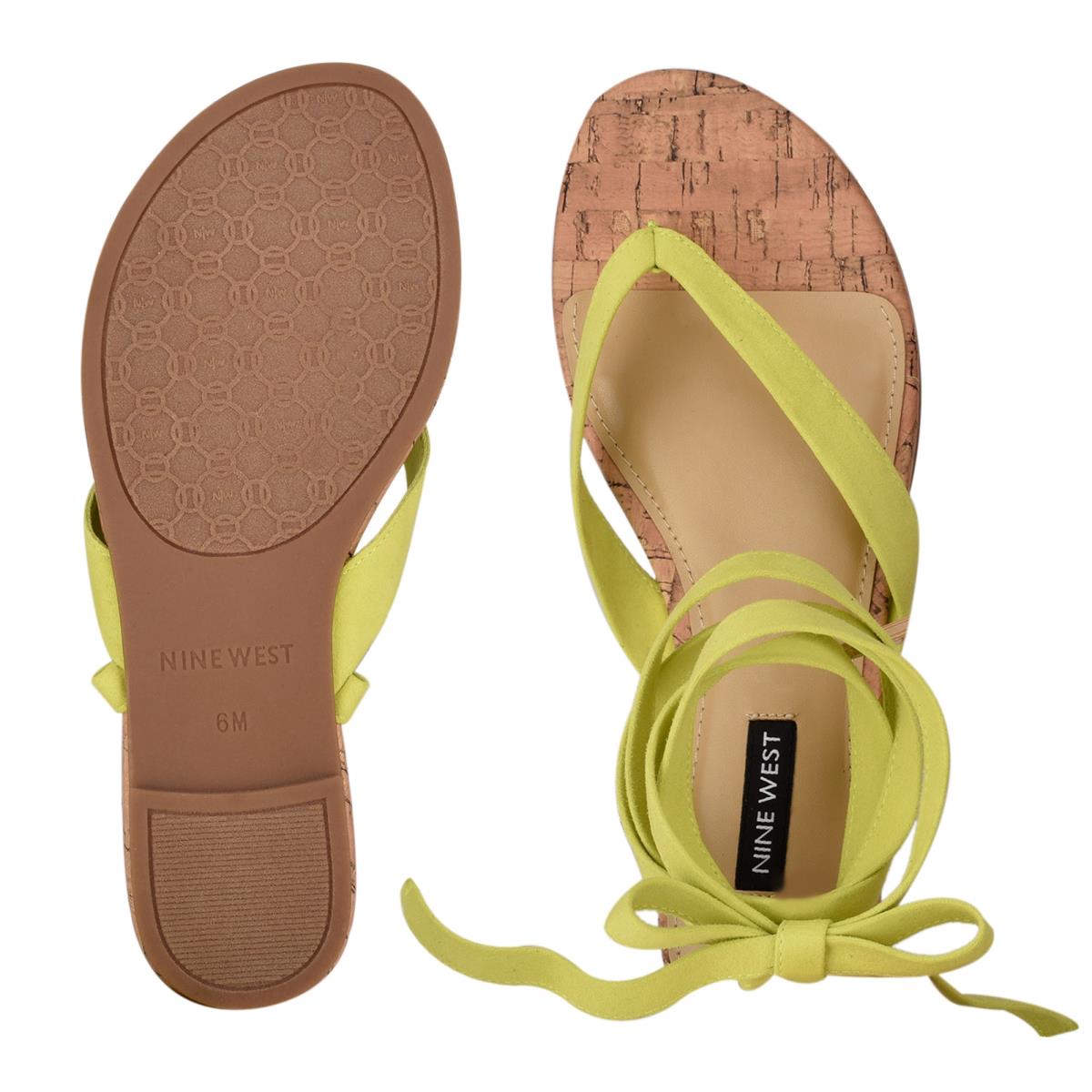 Nine West Tiedup Ankle Wrap Platta Sandaler Dam Ljusgröna | 4678XCAQZ