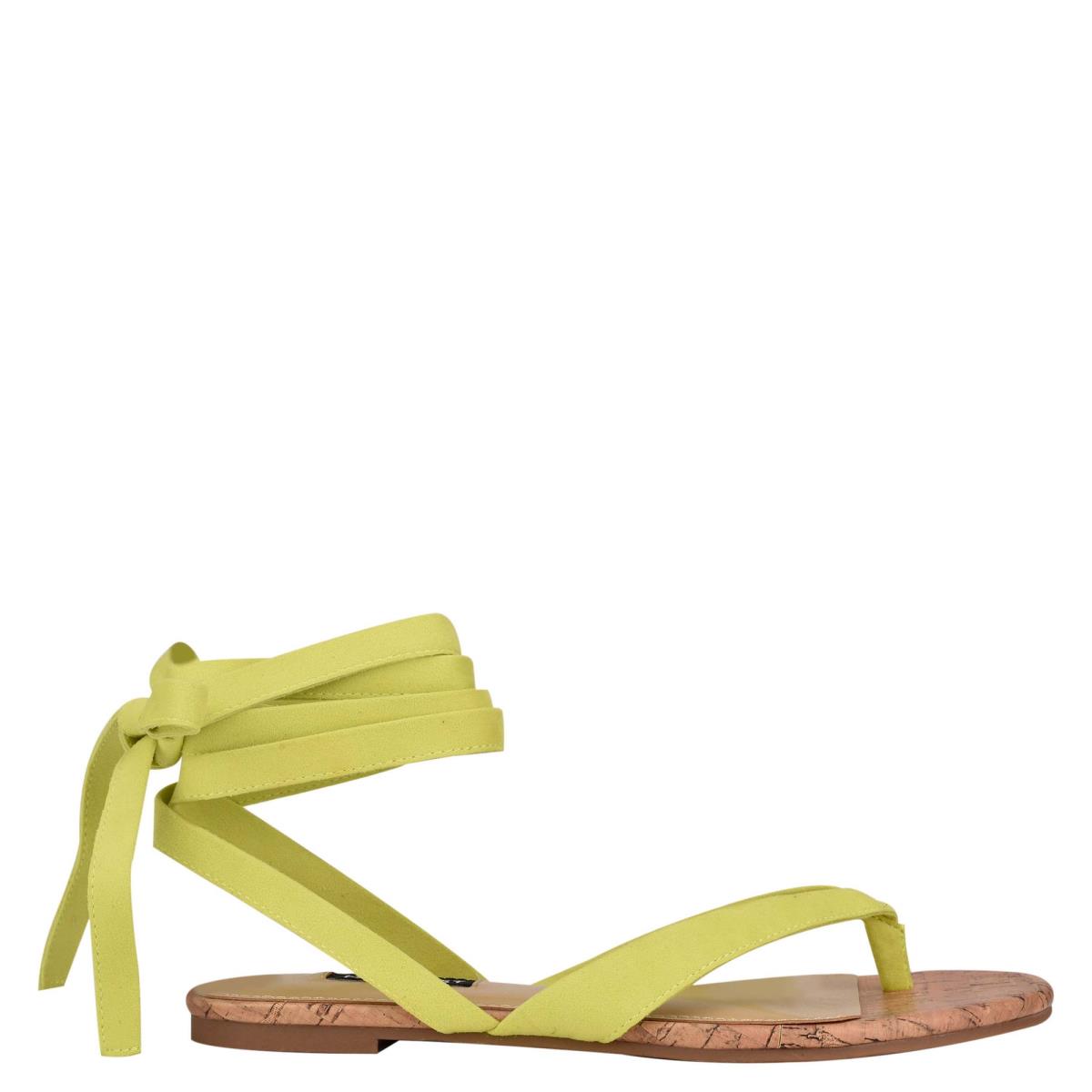 Nine West Tiedup Ankle Wrap Platta Sandaler Dam Ljusgröna | 4678XCAQZ