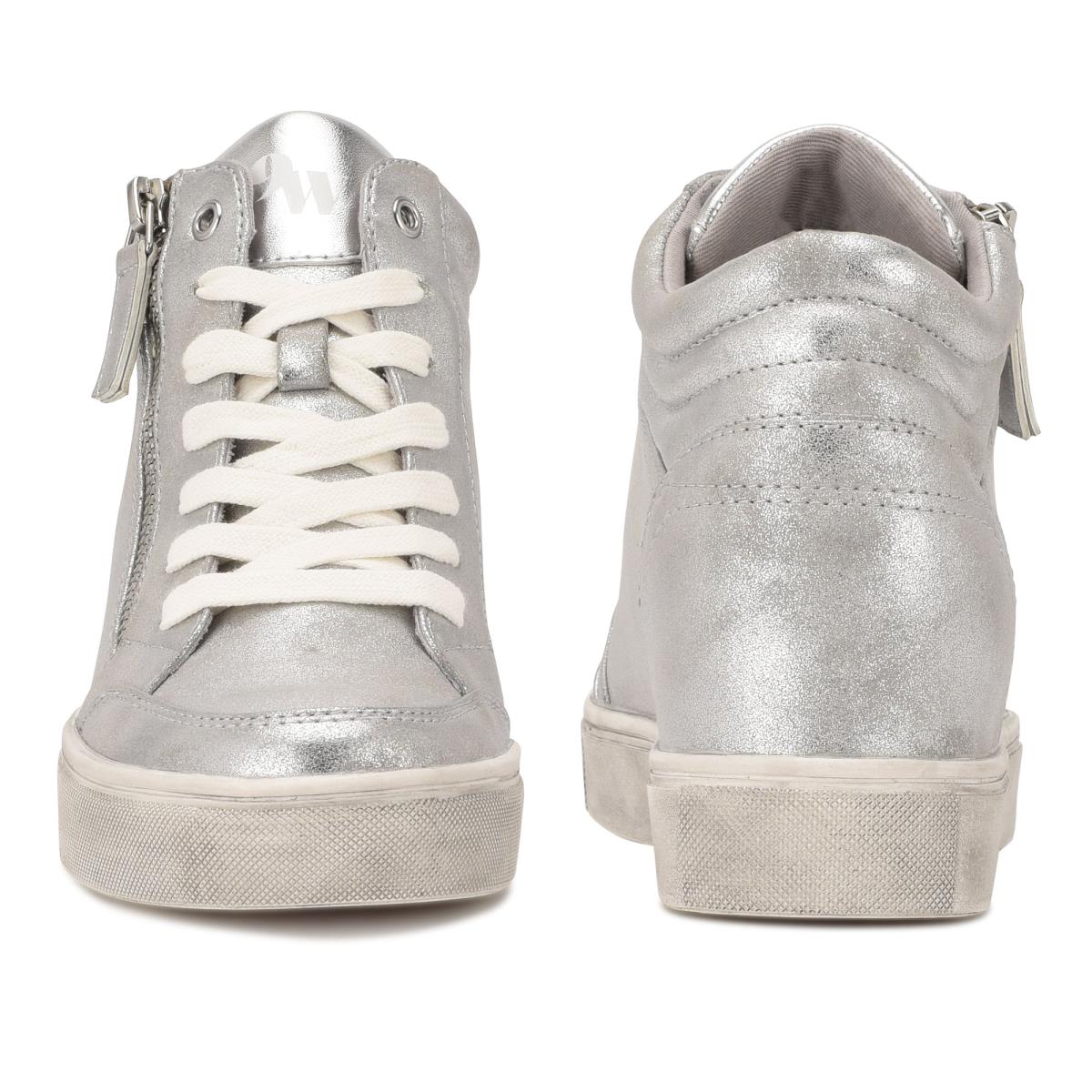 Nine West Tons High Top Hidden Kilklack Sneakers Sneakers Dam Silver | 8413SPODT