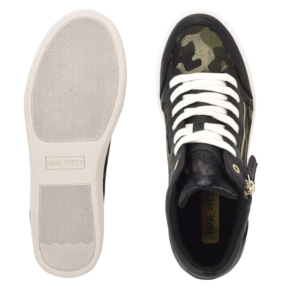 Nine West Tons High Top Hidden Kilklack Sneakers Sneakers Dam Svarta Camo | 9235JQNIZ