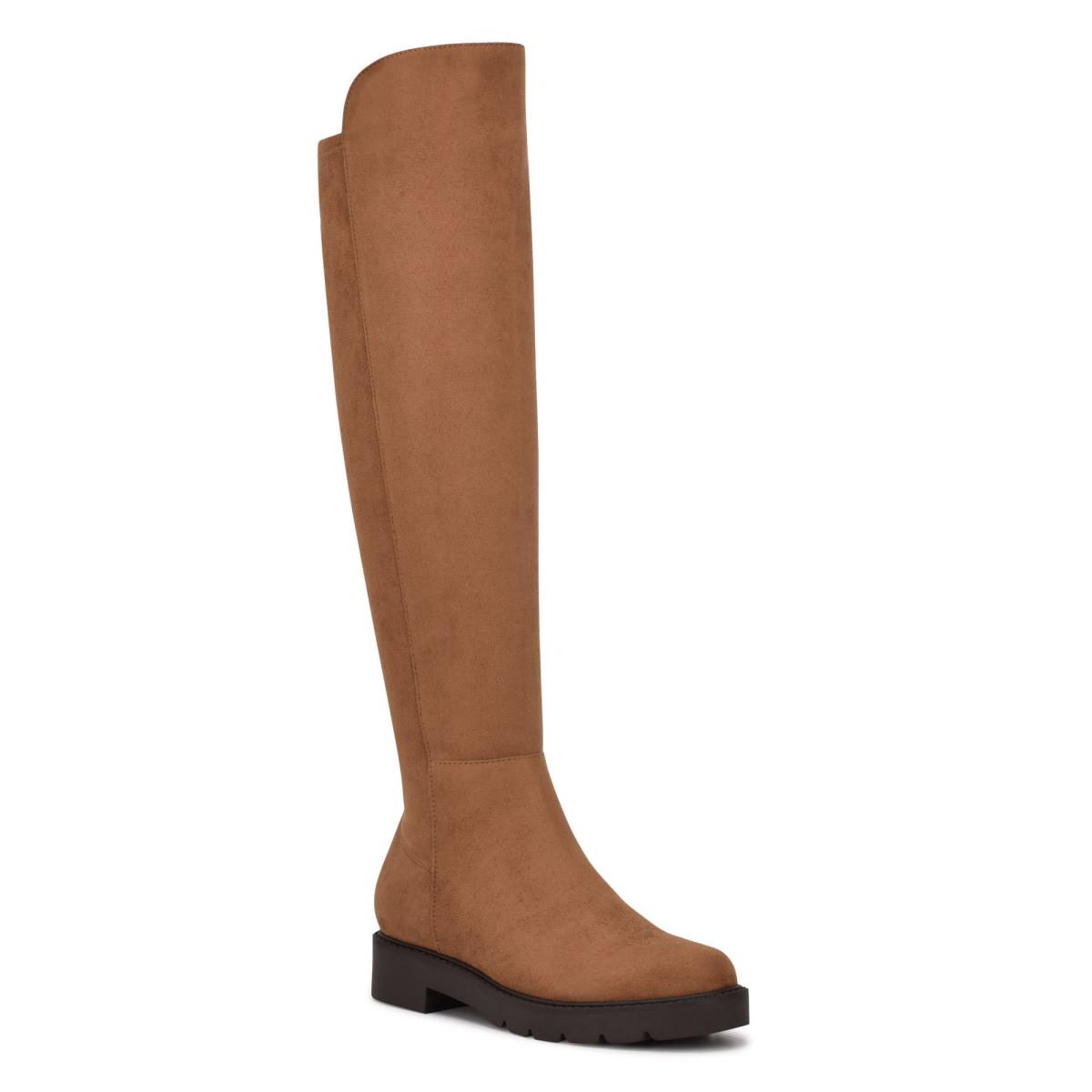 Nine West Tread Over The Knee Lug Sole Stövlar Dam Bruna | 6351OLJWQ