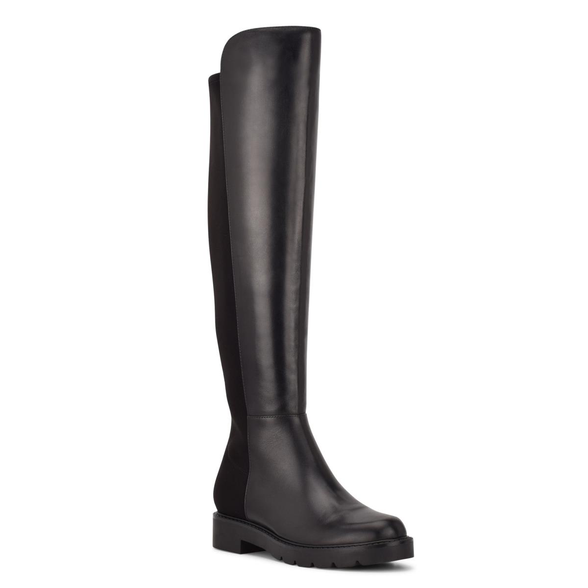 Nine West Tread Over The Knee Lug Sole Stövlar Dam Svarta | 7018JBICM