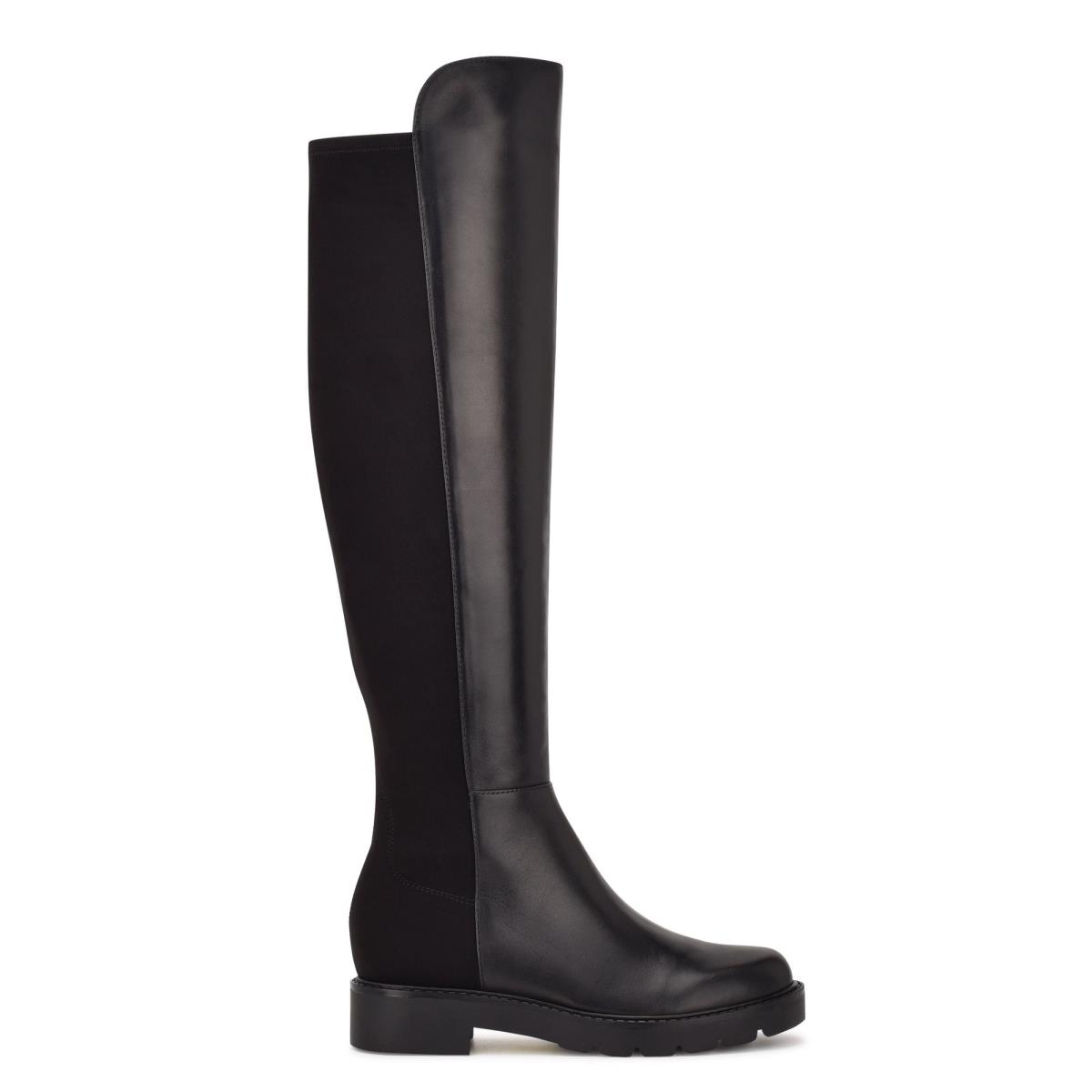 Nine West Tread Over The Knee Lug Sole Stövlar Dam Svarta | 7018JBICM