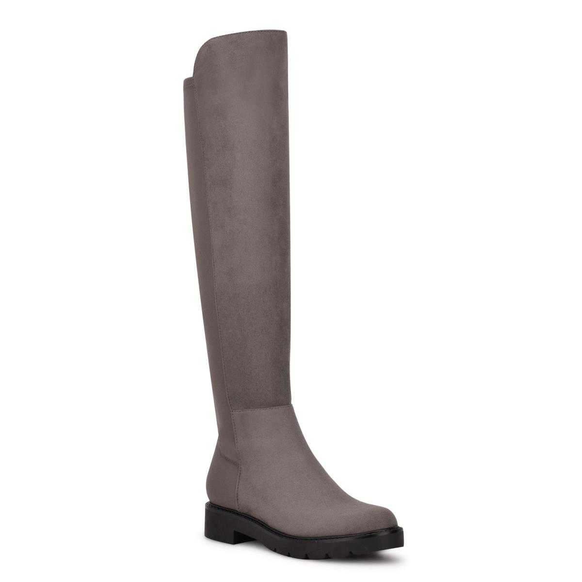 Nine West Tread Over The Knee Lug Sole Stövlar Dam Grå | 7506XPFLV