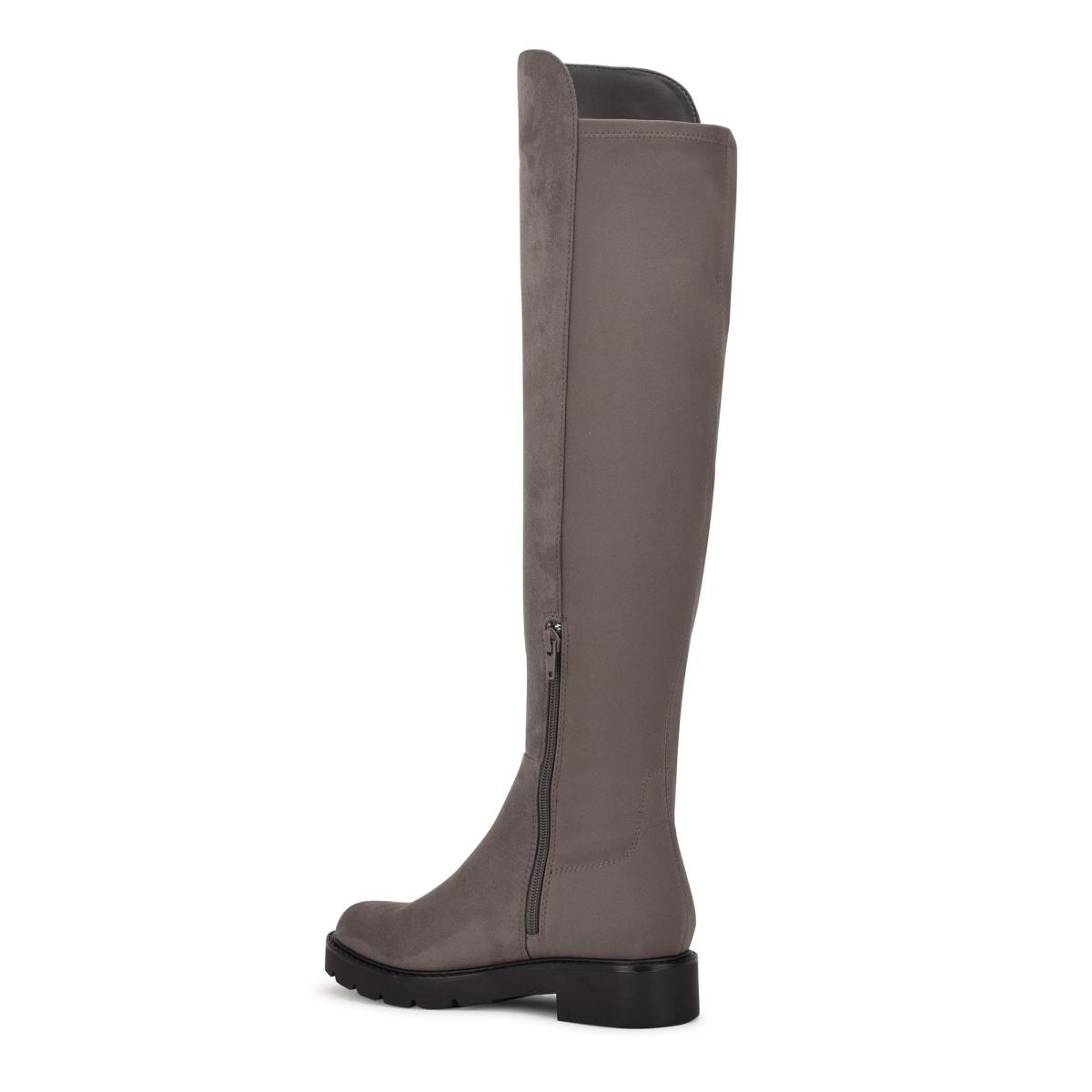 Nine West Tread Over The Knee Lug Sole Stövlar Dam Grå | 7506XPFLV