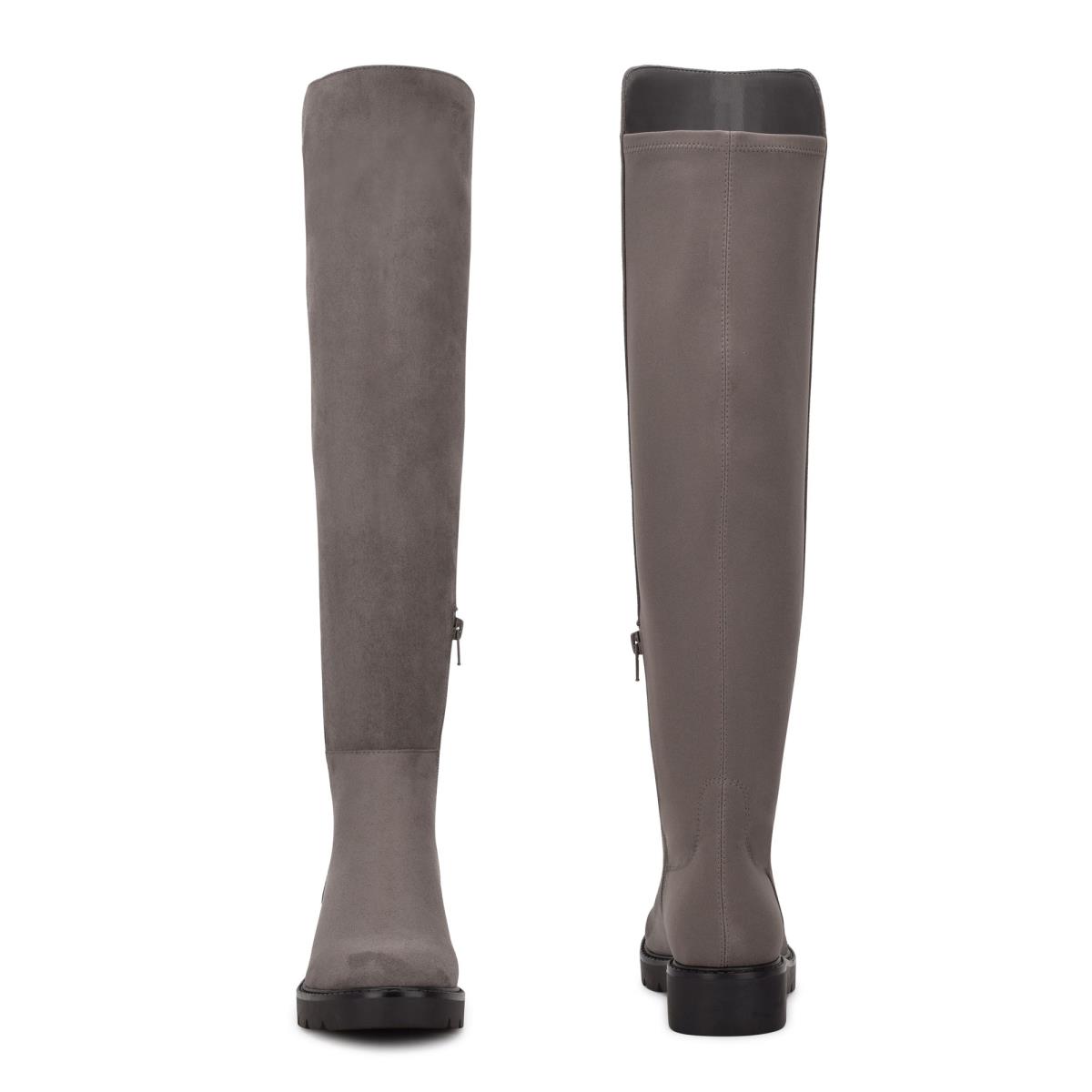 Nine West Tread Over The Knee Lug Sole Stövlar Dam Grå | 7506XPFLV