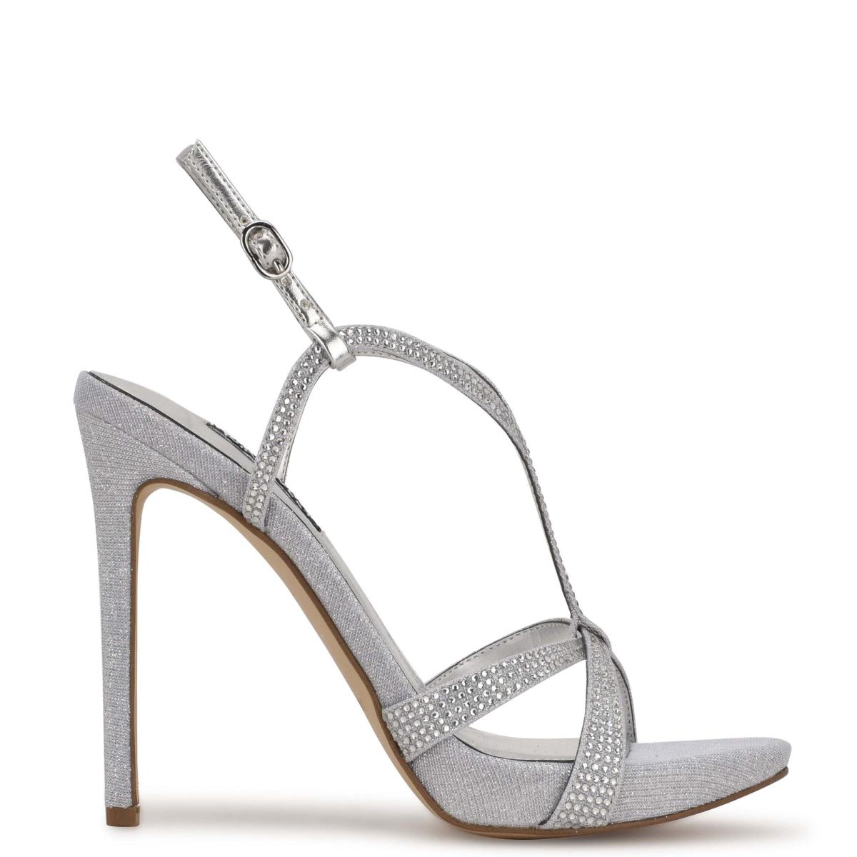 Nine West Ulliy Klackar Finsandaler Dam Silver | 9137ETVCD