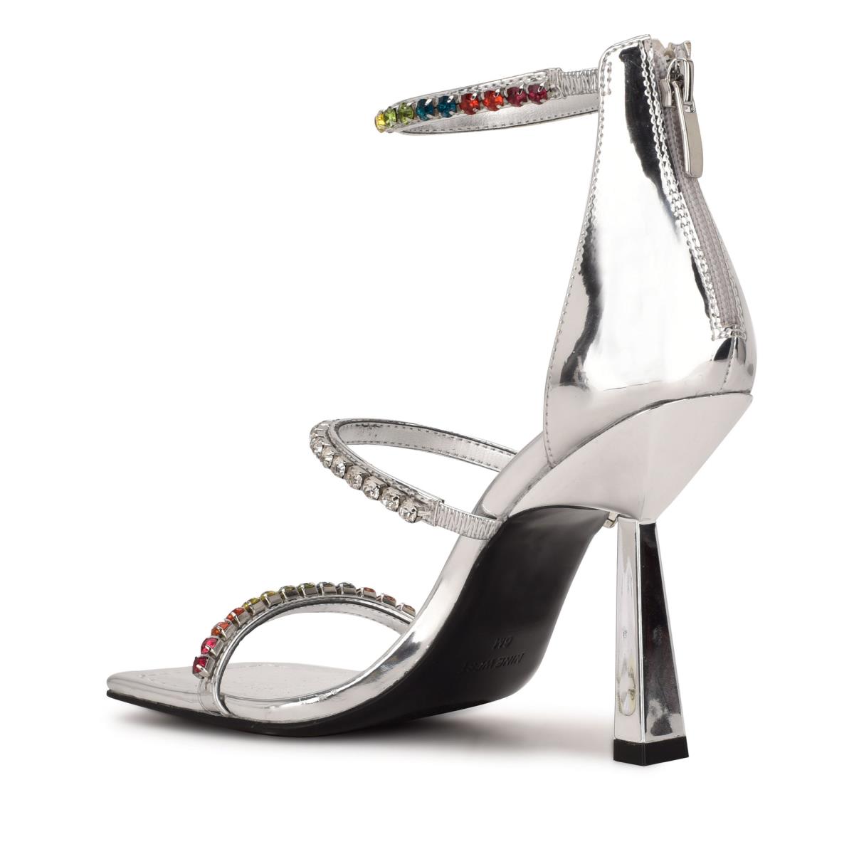 Nine West Vavoom Rhinestone Snörade Finsandaler Dam Silver Olika Färger | 3184AUKBV