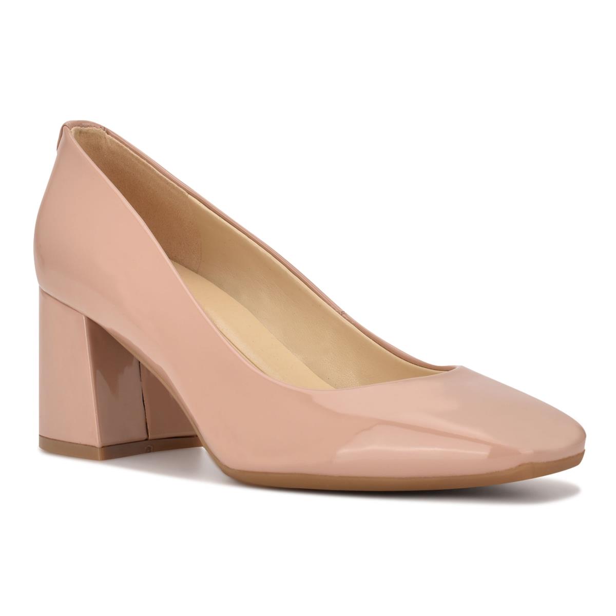 Nine West Vibe 9x9 Block Heel Pumps Dam Beige | 2183ZPOXR